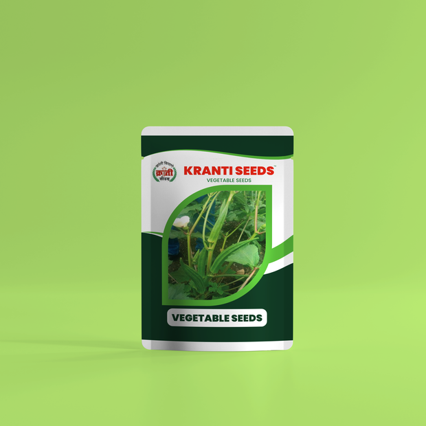 Krantiseeds Desi Okra Seeds | R.Imp. Bhendi Seeds | 5g Pack | 65% Germination | 99% Purity | High-Yielding Hybrid | Disease-Resistant | Best for Commercial & Home Growers